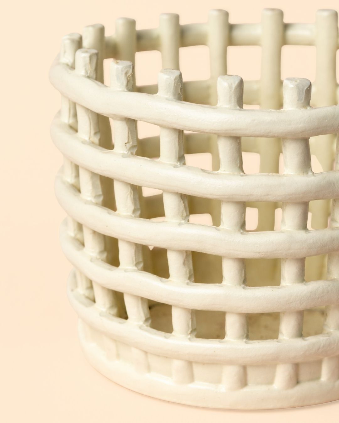 Basket – Maceta Cerámica Blanca M 13 cm - Pur Plant