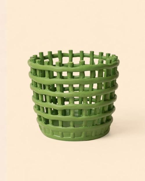 Basket – Maceta Cerámica Verde M 13 cm - Pur Plant