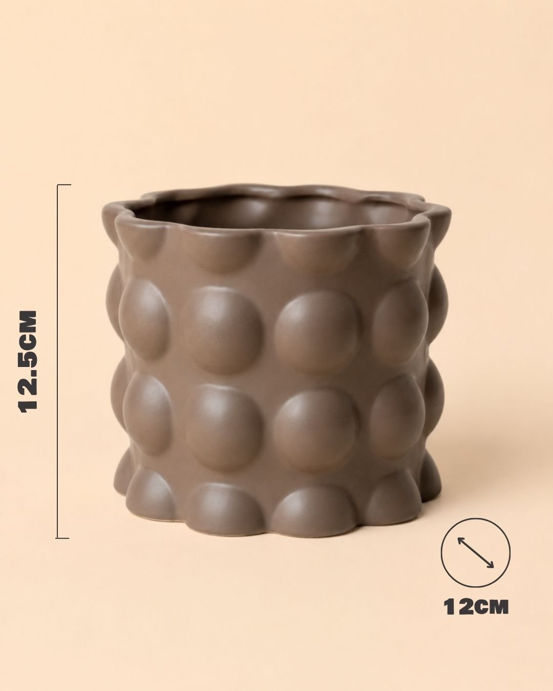 Bob – Maceta Cerámica Marrón Mate M 12 cm - Pur Plant
