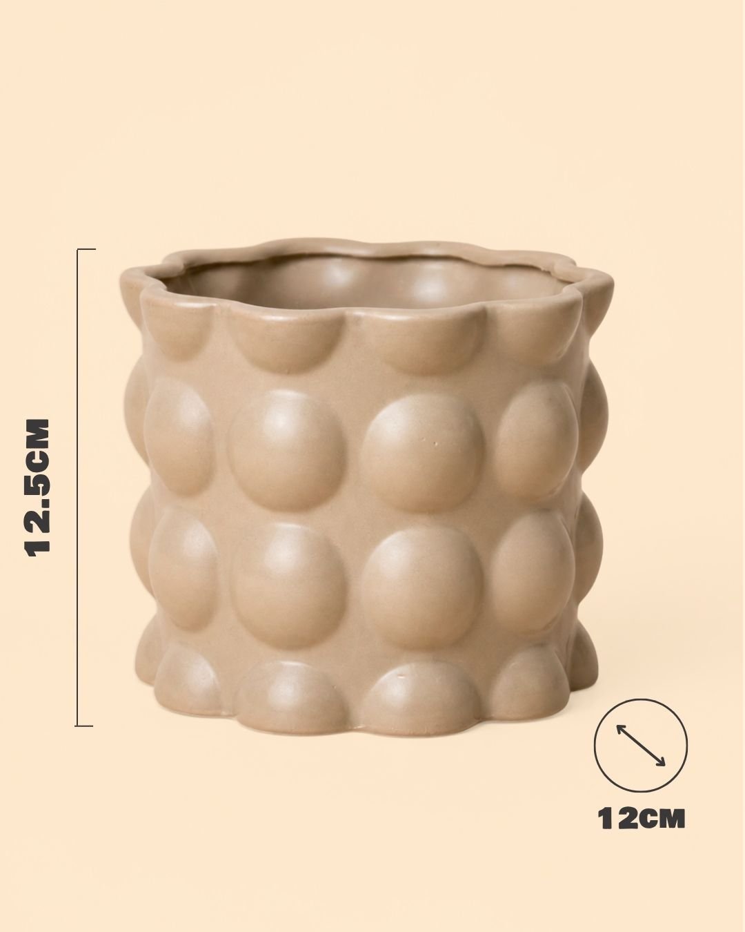 Bob – Maceta Cerámica Moca M 12 cm - Pur Plant