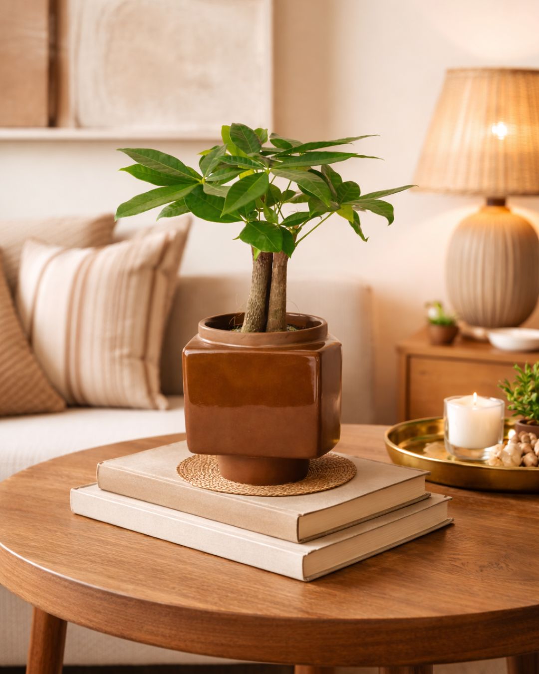 Cube – Mini Maceta Cerámica Marrón 9 cm - Pur Plant
