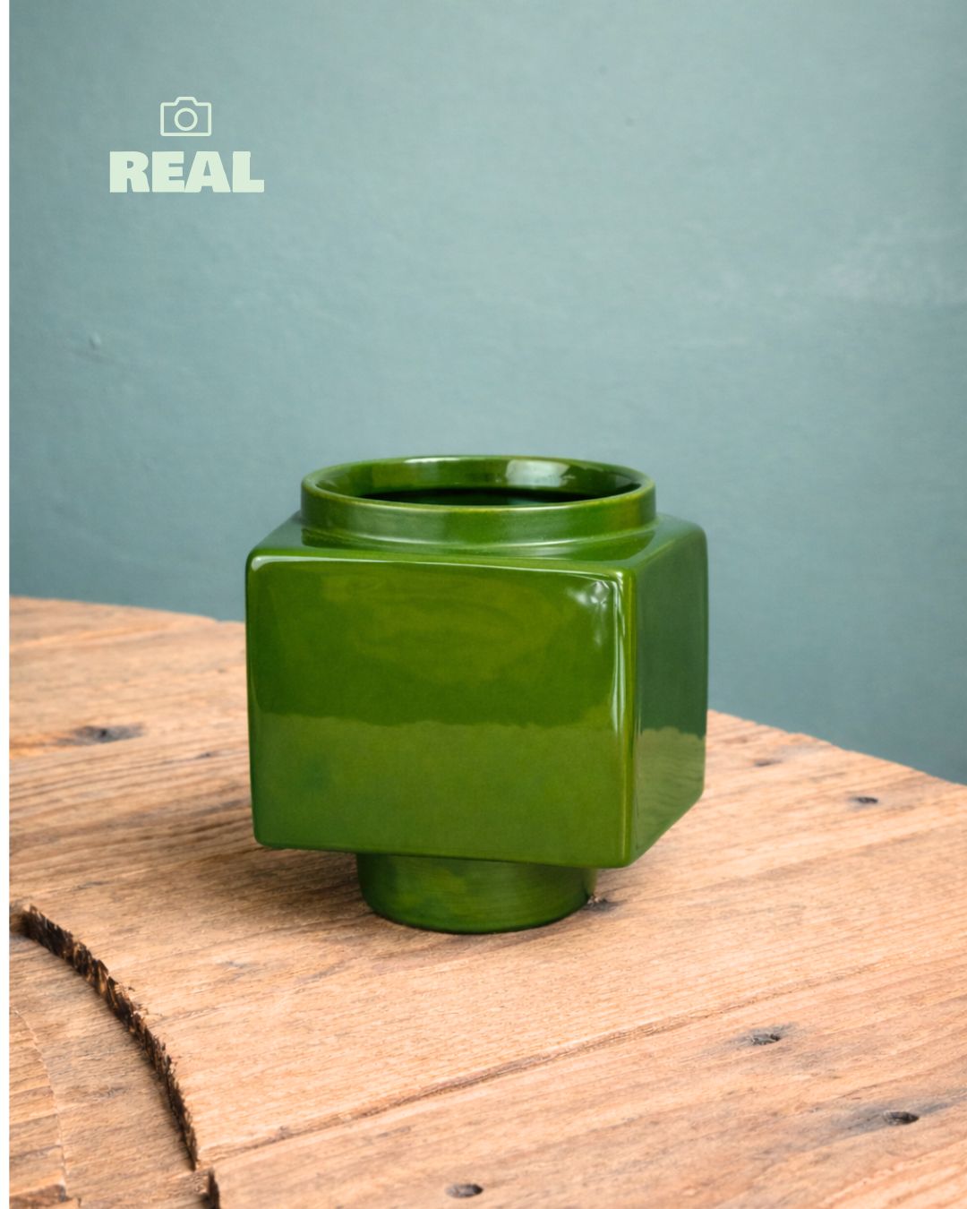 Cube – Mini Maceta Cerámica Verde 9 cm - Pur Plant