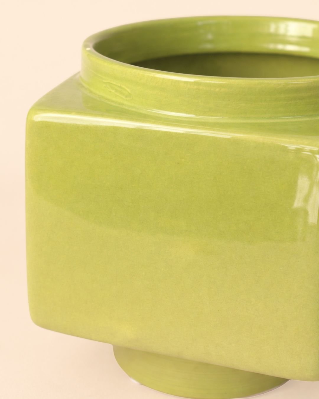 Cube – Mini Maceta Cerámica Verde Claro 9 cm - Pur Plant