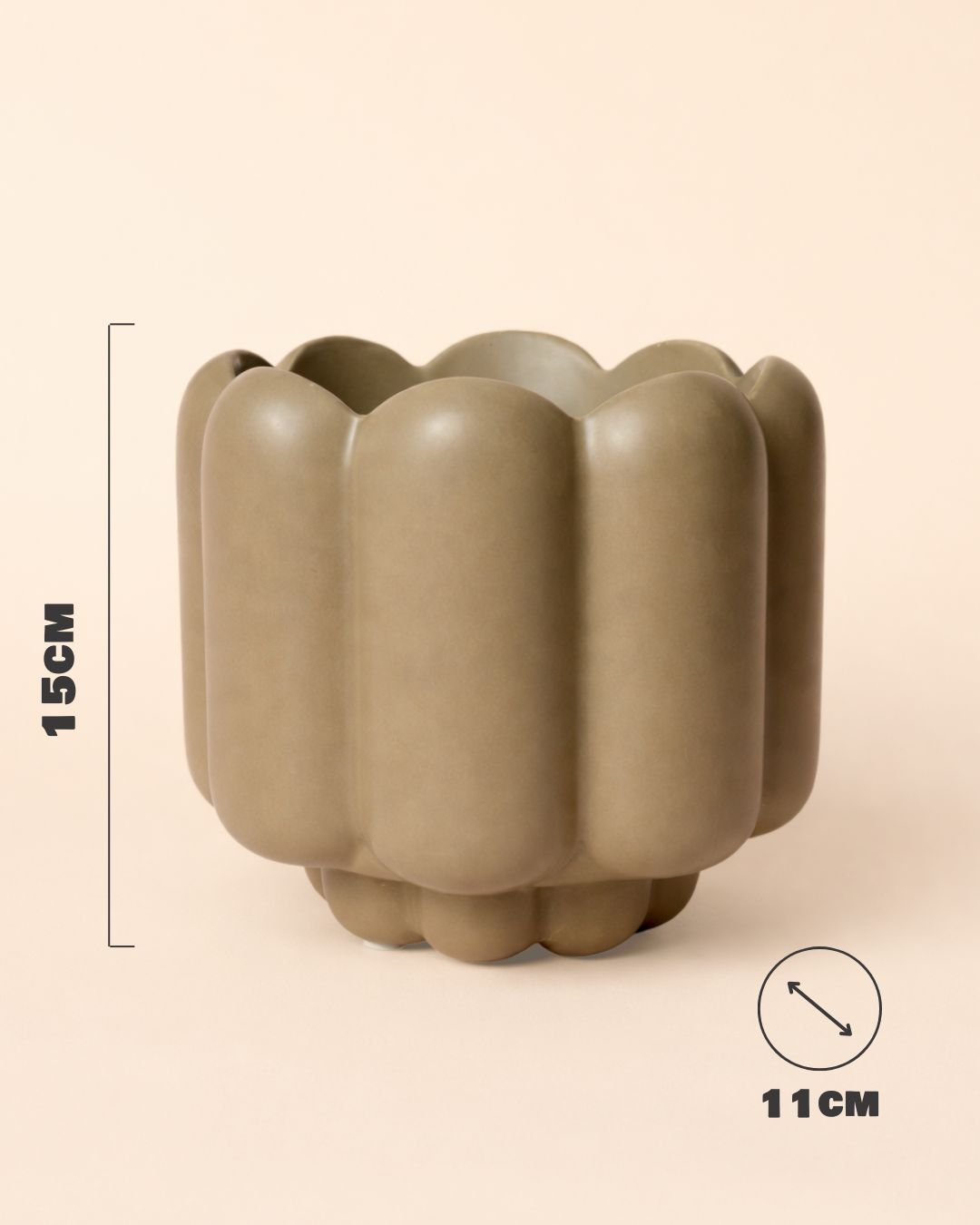 Retro – Maceta Cerámica Moca Mate M 11 cm - Pur Plant
