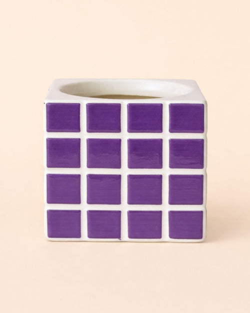 Tile – Mini Maceta Cerámica Morada 9 cm - Pur Plant