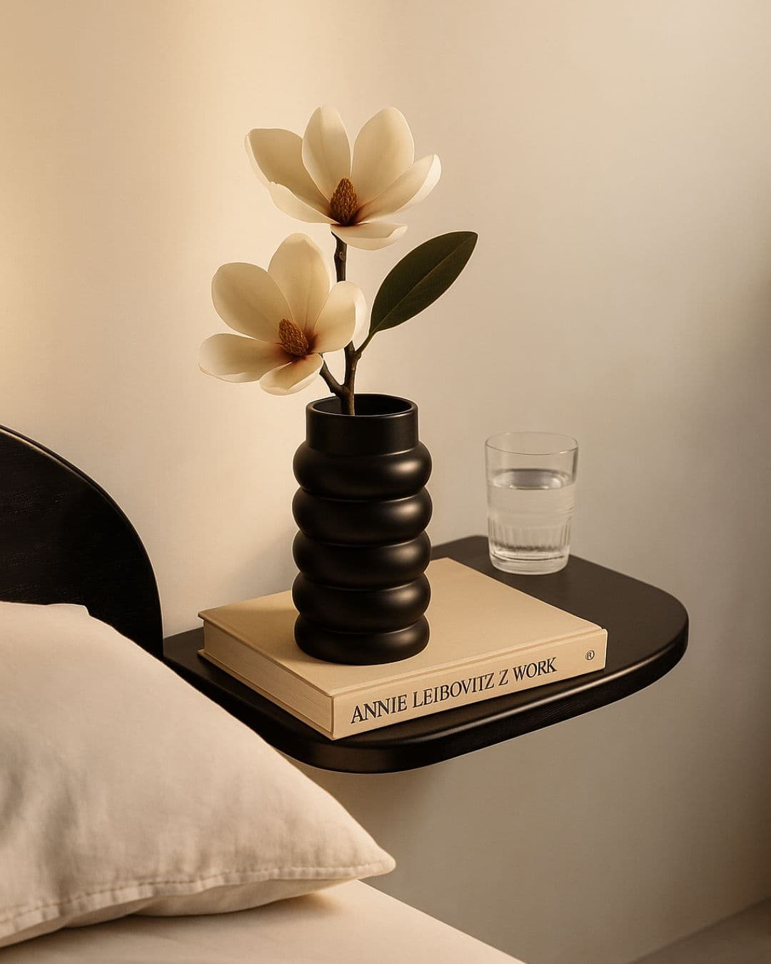 Wave– Jarrón Cerámico Negro - Pur Plant