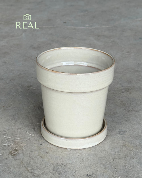 Vaso Cerâmica Decorativo Bege M