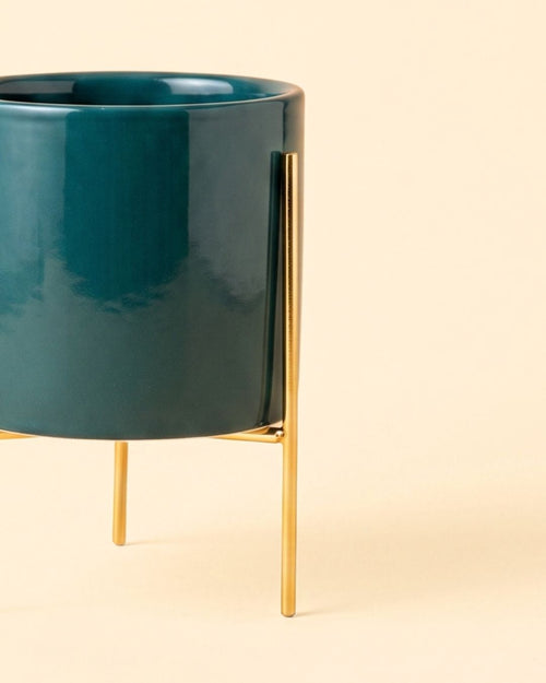 Super Mini maceta esmeralda con soporte detail