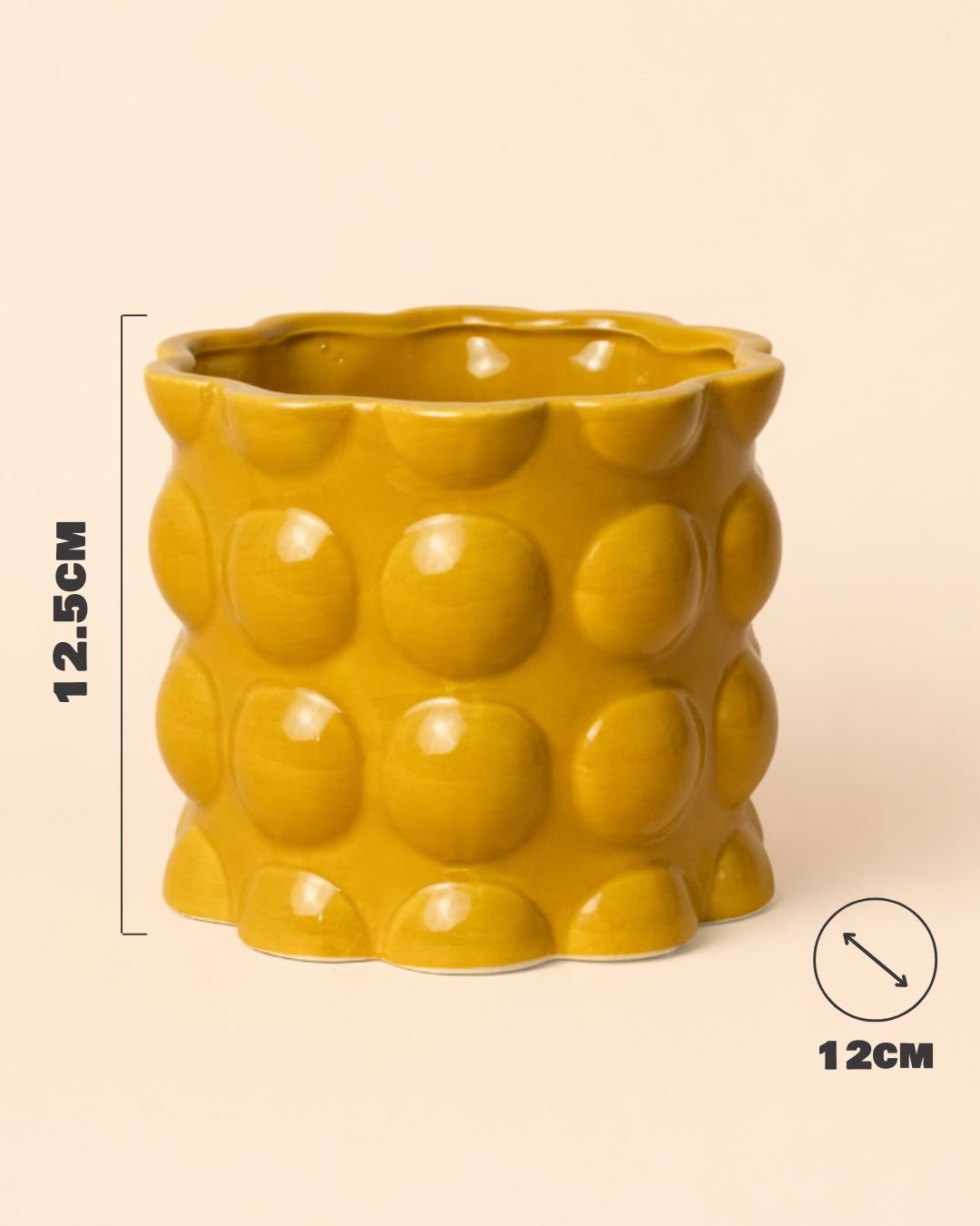 Bob – Maceta Cerámica Amarilla M 12 cm - Pur Plant