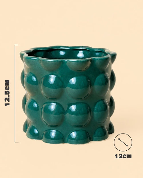 Bob – Maceta Cerámica Esmeralda M 12 cm - Dimension  - Pur Plant