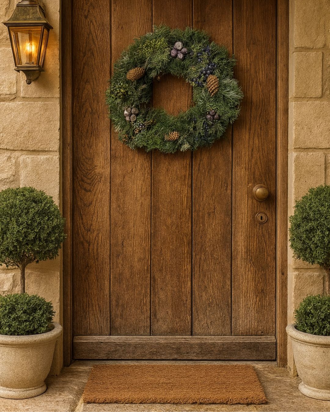 Corona de Navidad Decorada Natural 40 cm - Pur Plant