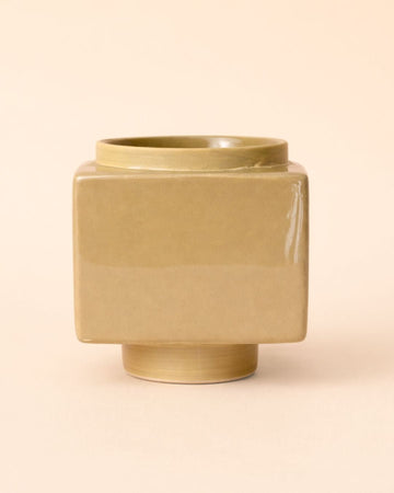 Cube – Mini Vaso Cerâmica Bege 9 cm