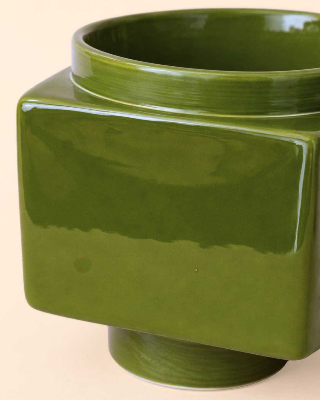 Cube – Mini Maceta Cerámica Verde 9 cm - Pur Plant