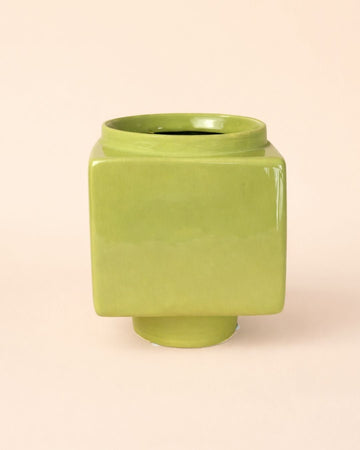 Cubo – Mini Vaso Cerâmica Verde Claro 9 cm
