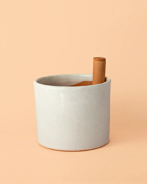 Maceta Autorriego Terracota Blanca M