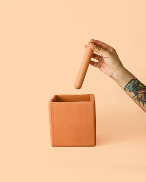 Maceta Autorriego Cuadrada Terracota M