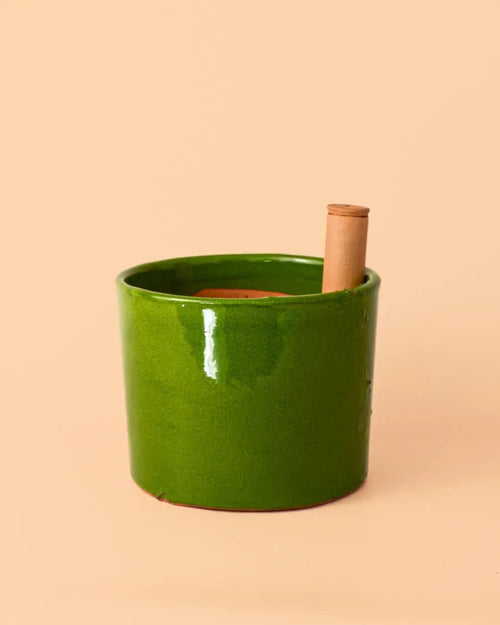 Maceta Autorriego Terracota Verde M
