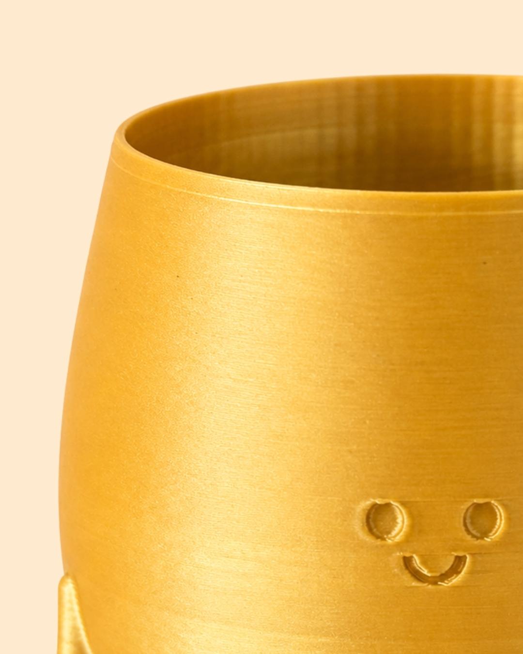 Mini Happy Pot Dorada – 6 cm - Pur Plant