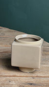 Cube – Mini Vaso Cerâmica Bege 9 cm