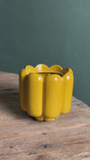 Retro – Vaso de Cerâmica Amarelo M 11 cm