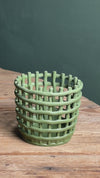 Cesto – Vaso Cerâmica Verde M 13 cm