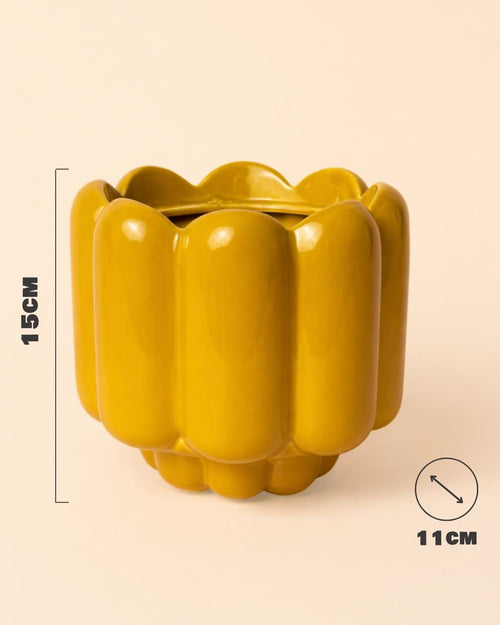 Retro – Maceta Cerámica Amarilla M 11 cm - Pur Plant