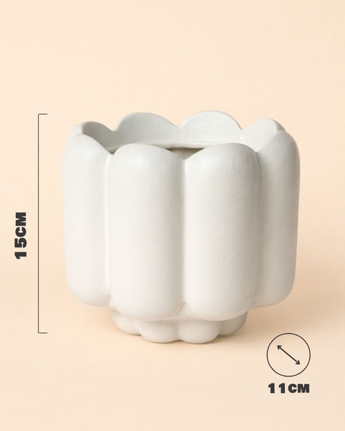 Retro – Maceta Cerámica Blanca Mate M 11 cm - Pur Plant