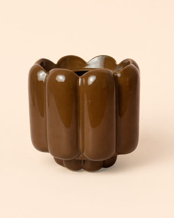 Retro – Vaso de Cerâmica Castanho M 11 cm